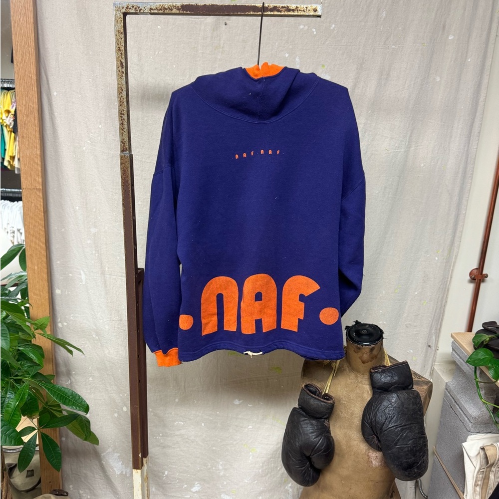 NAF NAF Vibrant Purple Hoodie with Orange Trim